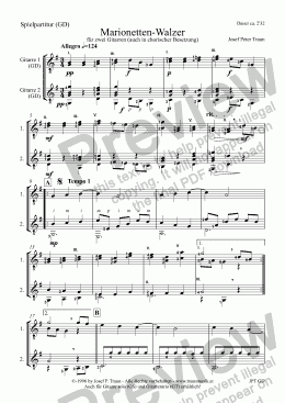 page one of Marionetten-Walzer (GD/Score & Parts)