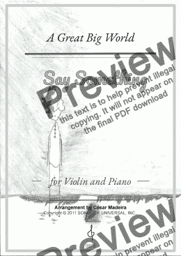 page one of Say Something - Violin and Piano