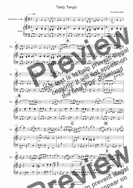 page one of Tasty Tango for Trombone in Bb and Piano