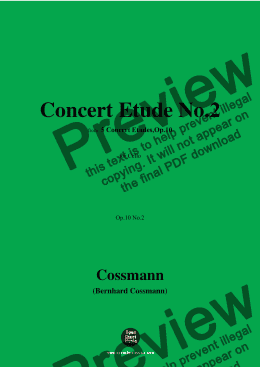 page one of B. Cossmann-Concert Etude No.2,Op.10 No.2,Op.10',for Cello