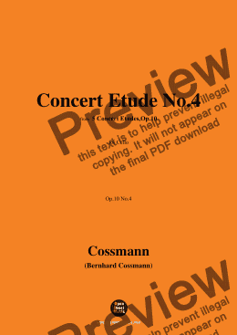 page one of B. Cossmann-Concert Etude No.4,Op.10 No.4,from '5 Concert Etudes,Op.10',for Cello