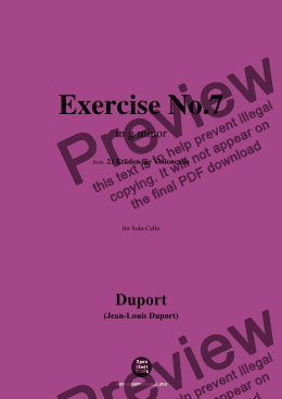 page one of J. L. Duport-Exercise No.7,in g minor,for Solo Cello