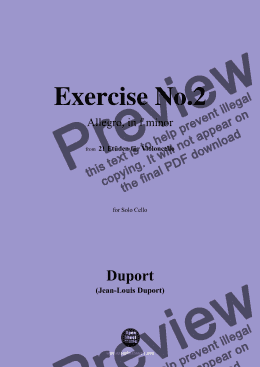 page one of J. L. Duport-Exercise No.2(Allegro),in f minor,for Solo Cello