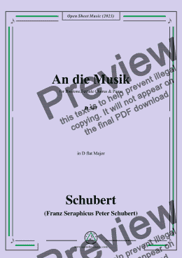 page one of Schubert-An die Musik,D.547,for Baritone,Female Chorus & Piano