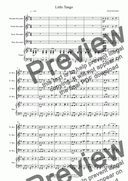 page one of Little Tango for Recorder and Piano