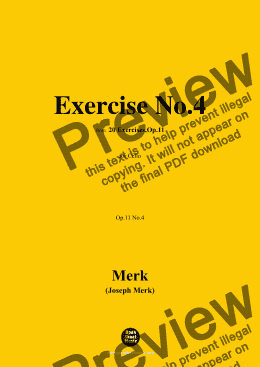 page one of Merk-Exercise No.4,Op.11 No.4,from '20 Exercises,Op.11',for Cello