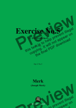 page one of Merk-Exercise No.5,Op.11 No.5,from '20 Exercises,Op.11',for Cello