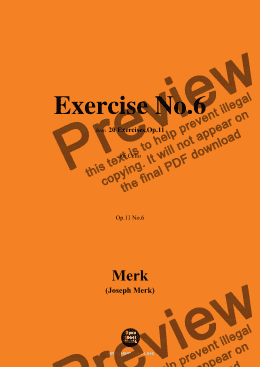 page one of Merk-Exercise No.6,Op.11 No.6,from '20 Exercises,Op.11',for Cello