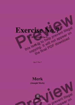 page one of Merk-Exercise No.7,Op.11 No.7,from '20 Exercises,Op.11',for Cello