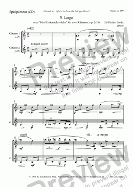 page one of Fünf Gutenachtstücke: 5. Largo (GD/Score)