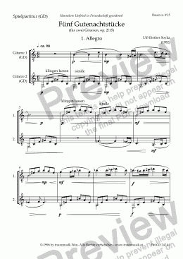 page one of Fünf Gutenachtstücke: 1. Allegro (GD/Score)