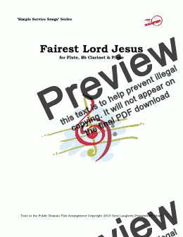 page one of Fairest Lord Jesus Flute, Clarinet & Piano 