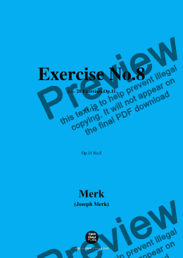 page one of Merk-Exercise No.8,Op.11 No.8,from '20 Exercises,Op.11',for Cello