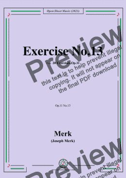 page one of Merk-Exercise No.13,Op.11 No.13,from '20 Exercises,Op.11',for Cello