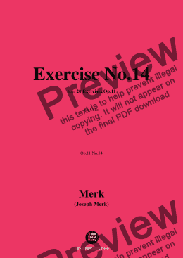 page one of Merk-Exercise No.14,Op.11 No.14,from '20 Exercises,Op.11',for Cello