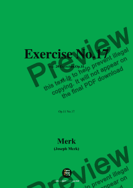 page one of Merk-Exercise No.17,Op.11 No.17,from '20 Exercises,Op.11',for Cello