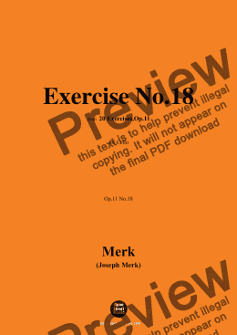 page one of Merk-Exercise No.18,Op.11 No.18,from '20 Exercises,Op.11',for Cello