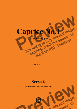 page one of A. F. Servais-Caprice No.1,Op.11 No.1,from '6 Caprices,Op.11',for Cello