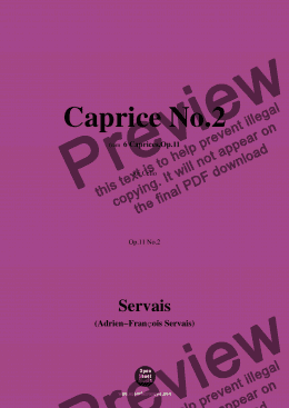 page one of A. F. Servais-Caprice No.2,Op.11 No.2,from '6 Caprices,Op.11',for Cello