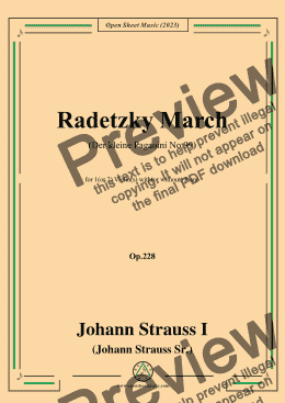 page one of Johann Strauss I-Radetzky March(Der kleine Paganini No.99),Op.228