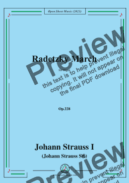 page one of Johann Strauss I-Radetzky March,Op.228,for Organ