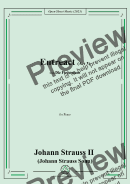 page one of C14349W0020N01Johann Strauss II-Entreact(Act 3,No.12),for Piano