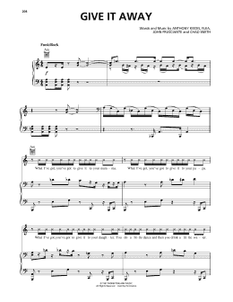 page one of Give It Away (Piano, Vocal & Guitar Chords (Right-Hand Melody))