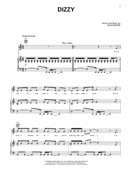 page one of Dizzy (Piano, Vocal & Guitar Chords (Right-Hand Melody))