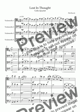 page one of Lost In Thought - 'Cello Quartet