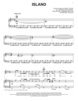 page one of Island (Piano, Vocal & Guitar Chords (Right-Hand Melody))