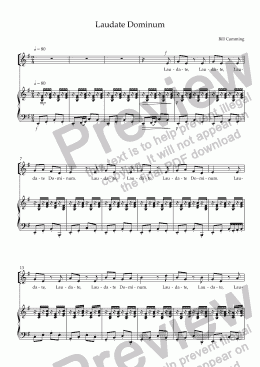 page one of "Laudate Dominum" - Full Score