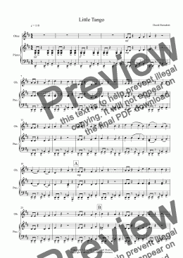 page one of Little Tango for Easy Oboe and Piano