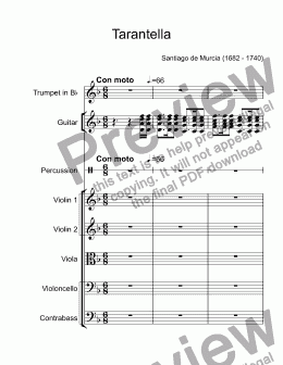 page one of de Murcia - Tarantella - Pacho Flores trumpet Bb & orchestra