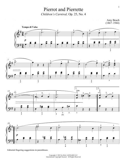 Pierrot and Pierrette (Piano Solo) - Print Sheet Music Now