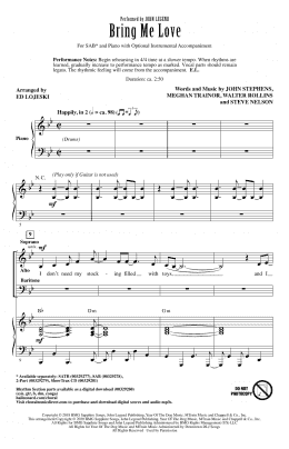 Bring Me Love (arr. Ed Lojeski) (sab Choir) - Print Sheet Music Now