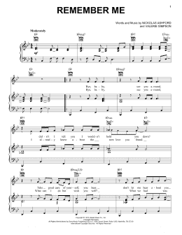 page one of Remember Me (Piano, Vocal & Guitar Chords (Right-Hand Melody))