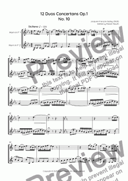 page one of Gallay - 12 Duos Concertans Op. 1 No. 10 'Siciliana'