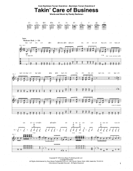 page one of Takin' Care Of Business (Guitar Tab)