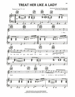 page one of Treat Her Like A Lady (Piano, Vocal & Guitar Chords (Right-Hand Melody))