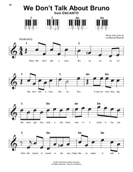 page one of We Don't Talk About Bruno (from Encanto) (Super Easy Piano)