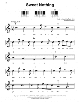 page one of Sweet Nothing (Super Easy Piano)