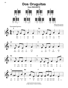 page one of Dos Oruguitas (from Encanto) (Super Easy Piano)