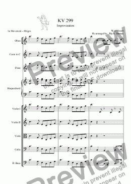 page one of KV 299 - Concerto for Flute (Arrangement)