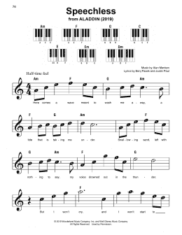 page one of Speechless (from Aladdin) (Super Easy Piano)