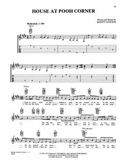 page one of House At Pooh Corner (Easy Guitar)