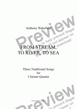 page one of From Stream to River to Sea (Clarinet 4tet)