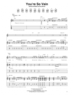 page one of You're So Vain (Guitar Tab)