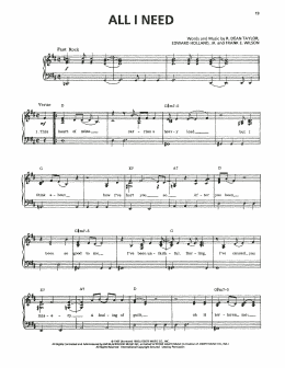 page one of All I Need (Piano, Vocal & Guitar Chords (Right-Hand Melody))