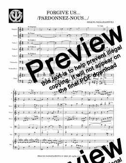 page one of ''FORGIVE US..GOD''/ PARDONNEZ-NOUS...DIEU /- CHOIR & SEXTET/