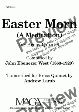 page one of Easter Morn (A Meditation)